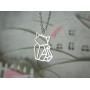 La Menagerie Cat Silver Origami Jewelry - Silver Geometric Chain Necklace – 925 Sterling Plated Silver Necklace for Women & Girls – Stylish Cat Pendant Necklace