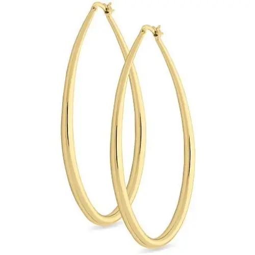 Highstreet Sterling Silver plated oval large hoop earrings for women | easy to wear and Hypoallergenic| silver or gold plated you choose | click top Highstreet Sterling Silver plated oval large hoop earrings for women | easy to wear and Hypoallergenic| silver or gold plated you choose | click top
