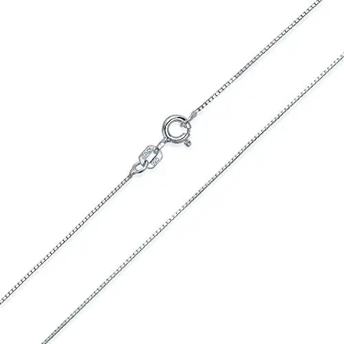 1MM Fine Thin Fine 925 Sterling Silver Box Chain Necklace For Women For Teen Nickle-Free Made In Italy 14 16 18 Inch 1MM Fine Thin Fine 925 Sterling Silver Box Chain Necklace For Women For Teen Nickle-Free Made In Italy 14 16 18 Inch