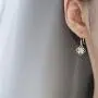 Crystal Vintage Dangle Stud Earrings for Women Girls S925 Sterling Silver Charms CZ Filigree Clover Flower Dangling Hook Studs Wedding Retro Bridal Prom Antique Jewelry Holiday Gifts