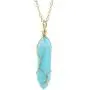 BOUTIQUELOVIN Hexagonal Natural Quartz Stone Pendant Healing Crystal Full Wire Wrap Gemstone Necklace for Women BOUTIQUELOVIN Hexagonal Natural Quartz Stone Pendant Healing Crystal Full Wire Wrap Gemstone Necklace for Women