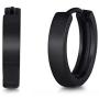 T400 925 Sterling Silver Black Small Tiny Hoop Earrings Unisex Gift for Men Women 13 16 mm