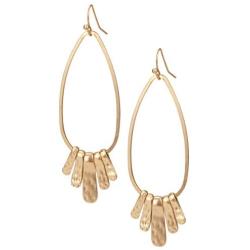 Handmade Boho Hammered Teardrop Earrings Jewelry with 5 Bars for Women