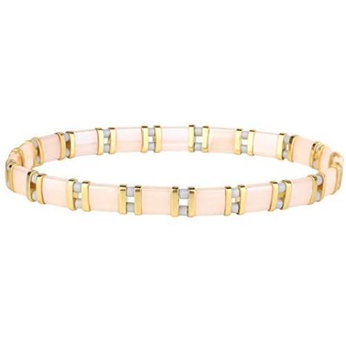 KELITCH Womens TILA Beaded Bracelet Handmade Stack Friendship Stretch Bracelets for Girl Women Candy Colors Strand Link