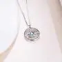 AOBOCO Inspirational Sterling Silver Compass Necklace with Swarovski Birthstone Crystal for Men & Women, Go in the Direction of Your Dreams, Christmas Birthday Jewelry Gift