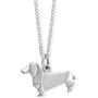 Boma Jewelry Sterling Silver Origami Dachshund Wiener Dog Necklace, 18 Inches