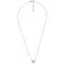 AeraVida Trendy Mini Two Tone Daisy .925 Sterling Silver Pendant Necklace
