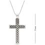 LeCalla Sterling Silver Jewelry Light-Weight Cross Religious Pendant with Cable Chain for Men