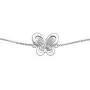 Jewelili Sterling Silver Natural White Round Diamond Accent Butterfly Bracelet, 7.25'' Jewelili Sterling Silver Natural White Round Diamond Accent Butterfly Bracelet, 7.25''