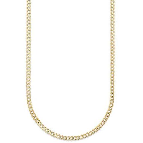 14K Gold 2.5MM, 4MM, 5MM, 6.5MM, 7.5MM, 9MM Cuban/Curb Chain Necklace and Bracelet - Made In Italy - Yellow, White, Rose