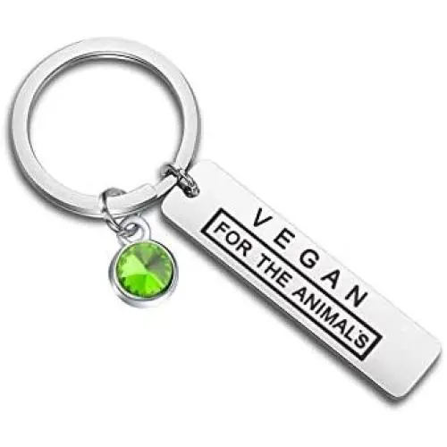 KUIYAI Vegan Keychain for The Animals Vegetarian Keychain Animal Lover Gift KUIYAI Vegan Keychain for The Animals Vegetarian Keychain Animal Lover Gift