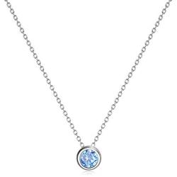 925 Sterling Silver Solitaire Cubic Zirconia Necklace for Women Teen Girls