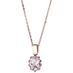 Gin & Grace 10K Rose Gold Natural Diamond (I1,I2) & Genuine Morganite Pendant Necklace for Women