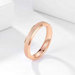 Greenpod 4mm 6mm Rose Gold Tungsten Carbide Rings for Women Men Couples Sandblasted Beveled Edge Wedding Bands Size 4-13