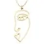 Bohemian Metallic Pendant Trendy Geometric Necklace - Lucky Charm Hamsa, Peace Hand Sign Face Profile Head, Skull Chain