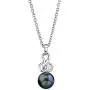 THE PEARL SOURCE Sterling Silver Round Black Akoya Cultured Pearl Adrian Pendant Necklace for Women THE PEARL SOURCE Sterling Silver Round Black Akoya Cultured Pearl Adrian Pendant Necklace for Women