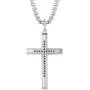 FANCIME Yellow/White Gold Plated 925 Solid Sterling Silver Polished Big Beveled Edge Mens Crucifix Cross Pendant Long Necklace Fine Jewelry For Men Boys, Strong Stainless Steel Box Chain Length 22'' FANCIME Yellow/White Gold Plated 925 Solid Sterling Silver Polished Big Beveled Edge Mens Crucifix Cross Pendant Long Necklace Fine Jewelry For Men Boys, Strong Stainless Steel Box Chain Length 22''