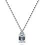 BERRICLE Rhodium Plated Sterling Silver Emerald Cut Cubic Zirconia CZ Solitaire Bridal Bridesmaid Fashion Necklace and Earrings Set