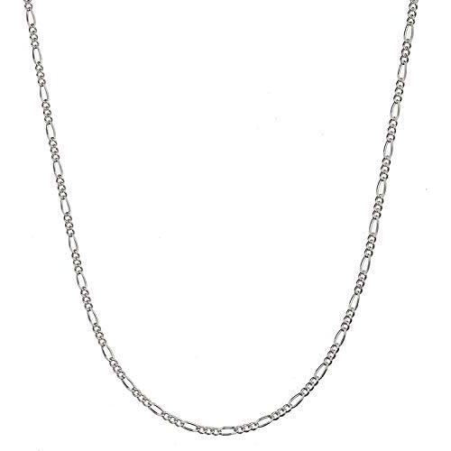 Savlano 925 Sterling Silver 2.2mm Italian Solid Figaro Link Chain Necklace With Gift Box For Men & Women - Made in Italy