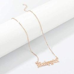 Tiande Babygirl Angel Old English Necklace 18K Gold Dipped Handmade Necklace Gift for Girls Women