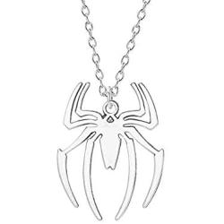 RTY Lightweight Stainless Steel Spider Pendant Necklace Charm Spider Man Clavicle Necklace Boy Cosplay Accessories