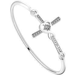 WUSUANED Infinity Love Heart Cross Bracelet Religious Jewelry for Godmothers Baptism Gift for Godmother