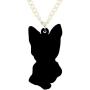 NEWEI Acrylic Sweet Yorkshire Terrier Dog Necklace Chain Pendant Collar Animal Pet Jewelry for Women Gifts Charm