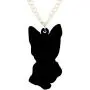 NEWEI Acrylic Sweet Yorkshire Terrier Dog Necklace Chain Pendant Collar Animal Pet Jewelry for Women Gifts Charm