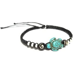 Exotic & Trendy Jewelry, Books and More Turtle Hemp Bracelet-Black Bracelet with Turtle in Turquoise Color-Hawaiian Sea Turtle Bracelet-Hemp Bracelet