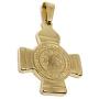 LESLIE BOULES 18K Gold Plated Saint Benedict Cross Pendant Protection Jewelry