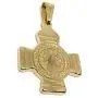 LESLIE BOULES 18K Gold Plated Saint Benedict Cross Pendant Protection Jewelry