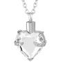 Heart Cremation Urn Necklace for Ashes Urn Jewelry Crystal Memorial Pendant with Fill Kit and Gift Bag - God has You in his arms I Have You in My Heart
