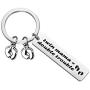 BAUNA Twin Mom Gift Twin Mama Keychain Mom of Twins Gift with Baby Feet Charm New Mom Jewelry