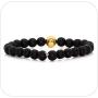 Nsitbbuery Fashion Alloy Baseball Bangle 8MM Matte Agate Lava Rock Beads Bracelet