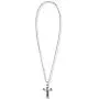 Steve Madden Stainless Steel 26 Inch Textured Design Squared Rolo Chain Cross Pendant Necklace for Men Steve Madden Stainless Steel 26 Inch Textured Design Squared Rolo Chain Cross Pendant Necklace for Men