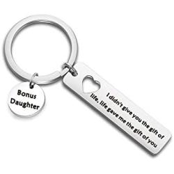 Zuo Bao Stepdaughter Gifts Daughter in Law Keychain I Didnt Give You The Gift of Life Life Gave Me The Gift of You Stepson Keychain Stepmom Gifts