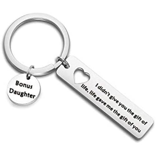Zuo Bao Stepdaughter Gifts Daughter in Law Keychain I Didnt Give You The Gift of Life Life Gave Me The Gift of You Stepson Keychain Stepmom Gifts