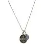 Coin Charm Amulet in Sterling Silver on 19 Inch Box Chain Necklace - Evil Eye Jewelry for Men and Women Coin Charm Amulet in Sterling Silver on 19 Inch Box Chain Necklace - Evil Eye Jewelry for Men and Women
