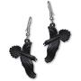 Gothic Black Raven Black Crow Dangle Earrings