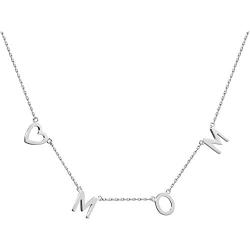 S.Leaf Mom Necklace Heart Necklace Sterling Silver Gifts for Mom New Mom Gifts for Women 14k Gold Dainty Mama Necklace