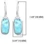 Solid 925 Sterling Silver Natural Larimar Dangle Earrings 1.50'' Solid 925 Sterling Silver Natural Larimar Dangle Earrings 1.50''