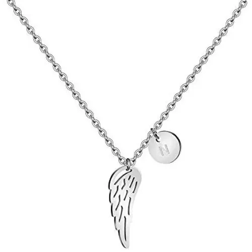 Joycuff Silver Angel Wing Necklace Memorial Gifts for Loss of Loved One Mom Dad Daughter Sister Husband Grandpa Grandma Best Friend Initial Charm Personalized Jewelry Joycuff Silver Angel Wing Necklace Memorial Gifts for Loss of Loved One Mom Dad Daughter Sister Husband Grandpa Grandma Best Friend Initial Charm Personalized Jewelry