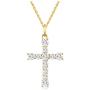 S.Leaf Cross Necklace for Women 14k Gold plated Sterling Silver Cross Necklace for Women Gold Cross Pendant Simple Dainty Necklace