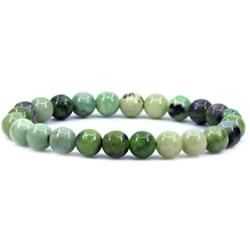 Amandastone Natural Australian Chrysoprase Gemstone 8mm Round Beads Stretch Bracelet 7inch