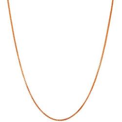 14kt Rose Gold Plated Sterling Silver 1mm Box Chain Necklace Solid Italian Nickel-Free, 16-20 Inch
