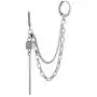 Punk Tassel Crawler Climber Small Hoop Earring for Women Girls Men Stainless Steel Cartilage Double Pair Hoops Vine Clip on Multi Layered Chain Drop Bar Dangle Fashion Jewelry 1 Piece