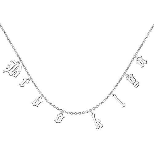 YSAHan Name Necklace Personalized Customized Charm Pendant Nameplate Jewelry Gift for Women Girls