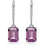 Sterling Silver Genuine or Synthetic Gemstone 8x6mm Octagon-cut Polished Dangle Leverback Earrings Sterling Silver Genuine or Synthetic Gemstone 8x6mm Octagon-cut Polished Dangle Leverback Earrings