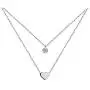 WangGao Stainless Steel Dainty Double Layer Chain Choker Pendant Necklace for Women Girls