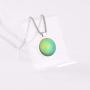 KOEDLN Color Changing Necklace Round Glass Convex Simple Necklace Temperature Color Change Creative Jewelry for Women Men